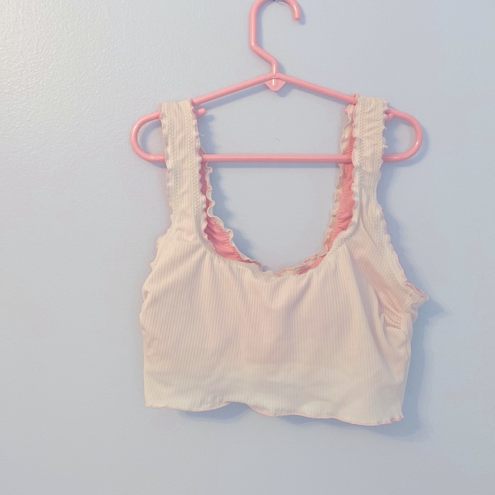 Pink and white target swimsuit